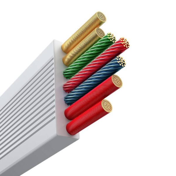 Greito įkrovimo laidas 3in1 Baseus Free2Draw USB-C į USB-C/Lightning/Micro 100W, 1,1m (baltas) - Image 6