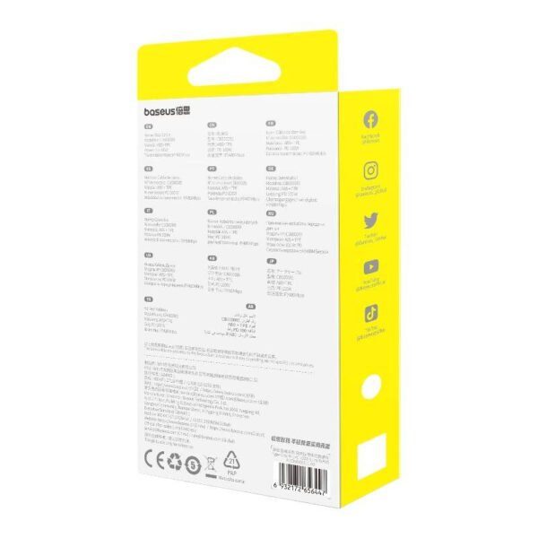 Greito įkrovimo laidas 3in1 Baseus Free2Draw USB-C į USB-C/Lightning/Micro 100W, 1,1m (baltas) - Image 8