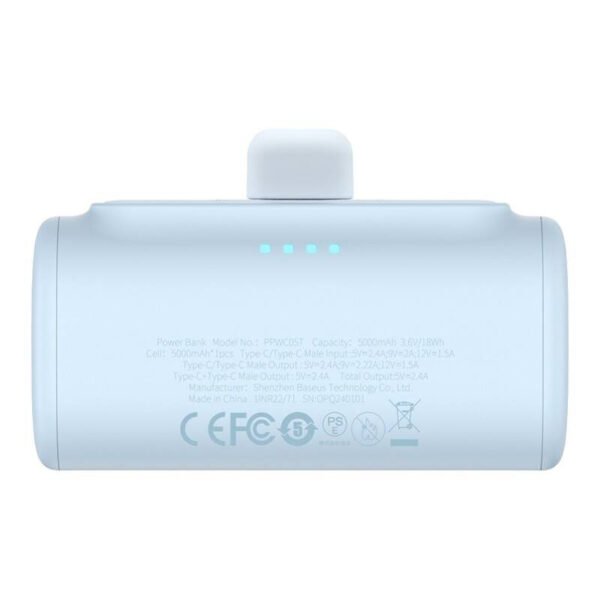 Powerbank Baseus Compact USB-C 5000mAh, 20W (mėlynas) - Image 5