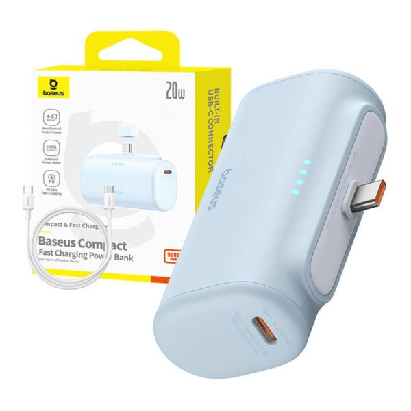Powerbank Baseus Compact USB-C 5000mAh, 20W (mėlynas) - Image 9