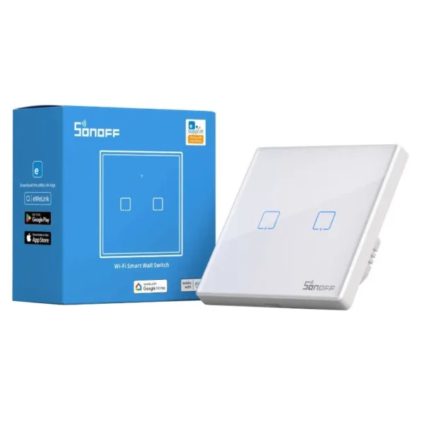 Sonoff išmanusis WiFi + RF433 jungiklis T2 EU TX (2 kanalų) atnaujintas - Image 4