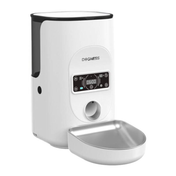 Automatic pet feeder Dogness F17 4L with stainless steel bowl (white)