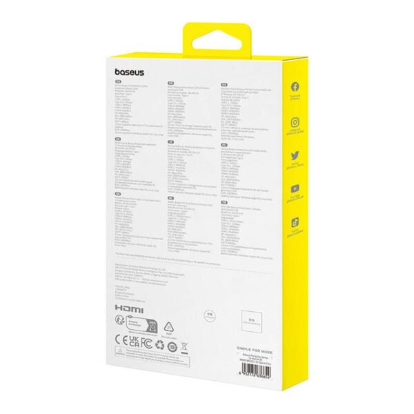 Hub 13in1 Baseus PortalJoy USB-C į HDMI+DP+VGA+C+USB+PD+RJ45+SD/TF+3.5mm (pilka) - Image 8