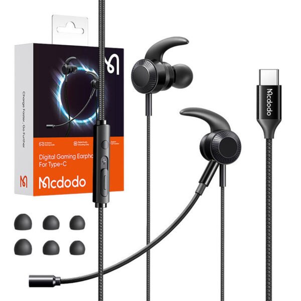 Mcdodo HP-1340 žaidimų ausinės su mikrofonu, USB-C (juodos spalvos) - Image 5