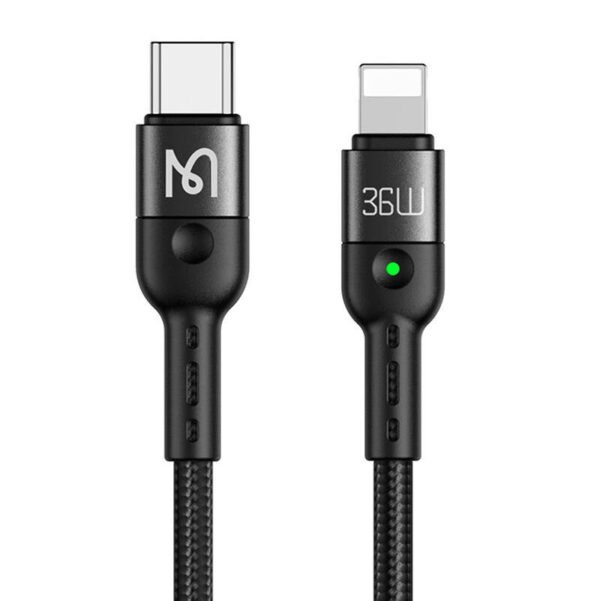 Mcdodo CA-1960 USB-C į Lightning pavasarinis kabelis, 36W, 1,8m (juodas) - Image 4