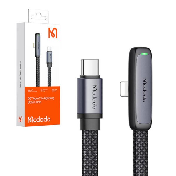 USB-C į lightning kampinis kabelis Mcdodo CA-3351,1,8m (juodas) - Image 4