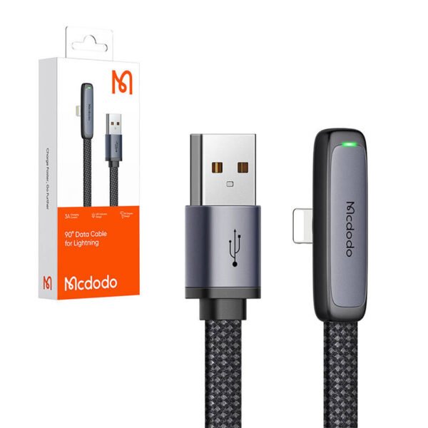 Mcdodo CA-2791 USB į lightning kampinis kabelis, 1,8m (juodas) - Image 4