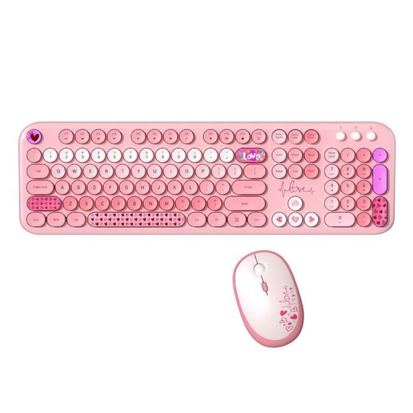 MOFII Lovely 2.4G belaidė klaviatūra + pelės rinkinys (rožinė) - Image 2