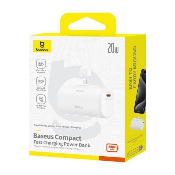 Powerbank OS-Baseus Compact IP 5000mAh 20W (baltas) - Image 6