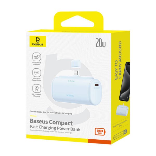Powerbank OS-Baseus Compact IP 5000mAh 20W (mėlynas) - Image 6