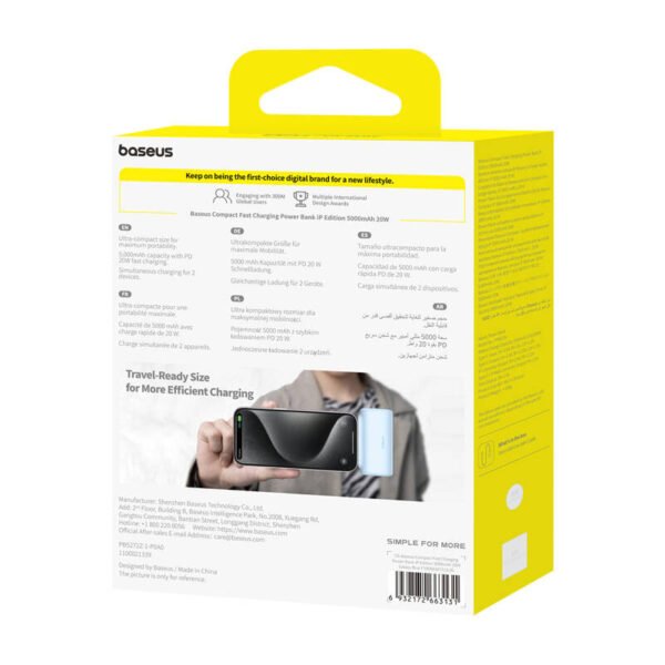 Powerbank OS-Baseus Compact IP 5000mAh 20W (mėlynas) - Image 7