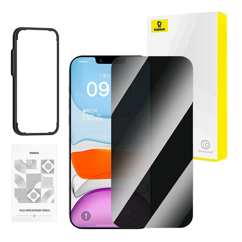 Baseus privatumo grūdintas stiklas Superior iP 11 Pro/X/XS + valymo rinkinys ir Easy Stick - Image 5