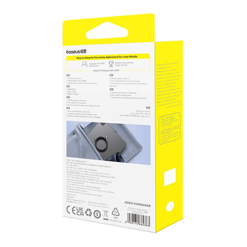 Baseus Tungsten Gold įkrovimo kabelis USB-C į USB-C 100W 1m (juodas) - Image 4