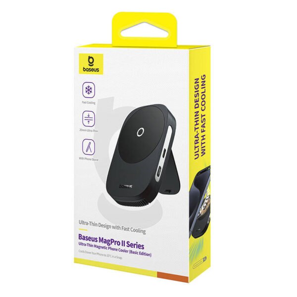 Baseus MagPro II ultra plonas telefono aušintuvas (juodas) - Image 7