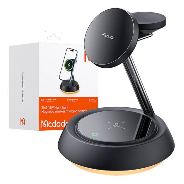 Mcdodo CH-4952 3in1 15W bevielis įkroviklis (telefonui/TWS/Apple laikrodžiui) juodas - Image 3