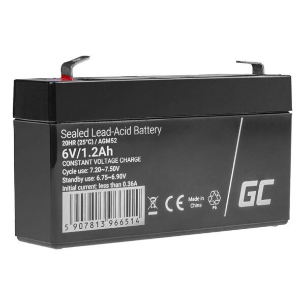 Maintenance-free AGM VRLA Battery Green Cell AGM52 6V 1.2Ah (for alarm system