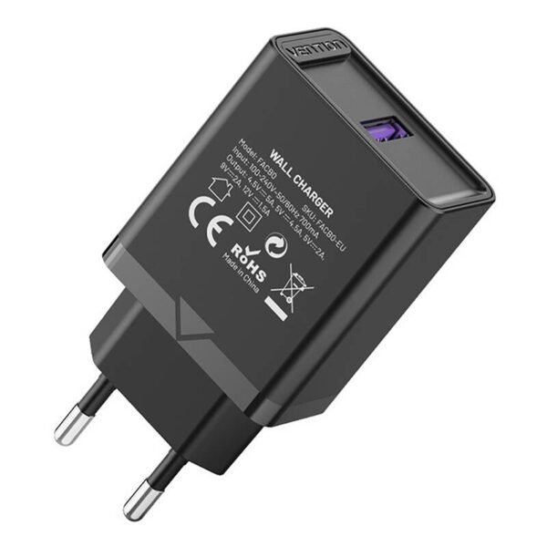 Vention FACB0-EU USB įkroviklis 22,5 W (juodas) - Image 2