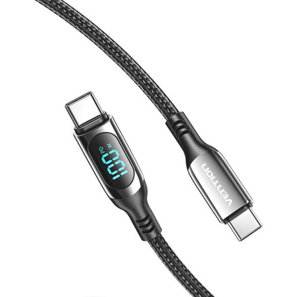 Vention TAYBAV USB 2.0 C-C 100 W 5A 1,2 m USB kabelis (juodas) - Image 2