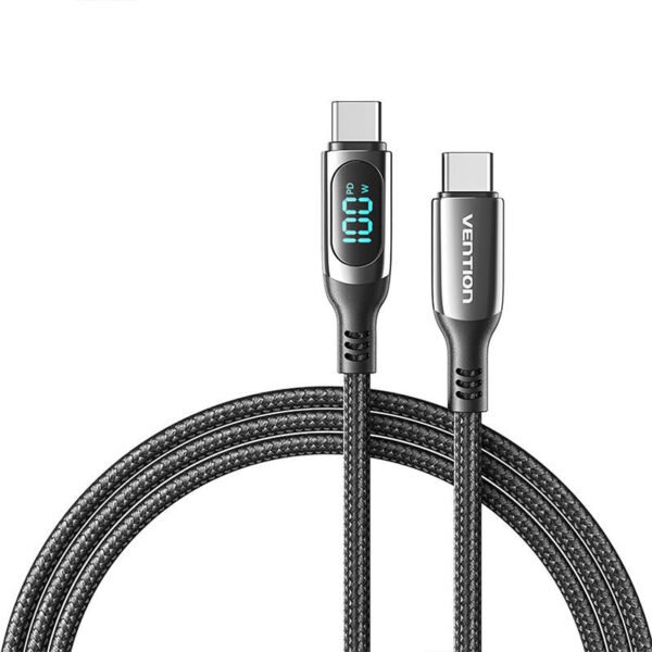 Vention TAYBH USB 2.0 C-C 5A 100W 2M USB kabelis (juodas) - Image 3