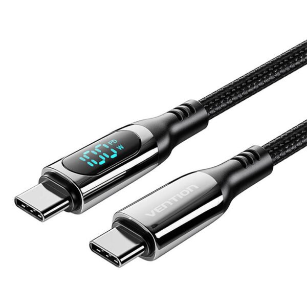 Vention TAYBH USB 2.0 C-C 5A 100W 2M USB kabelis (juodas) - Image 4