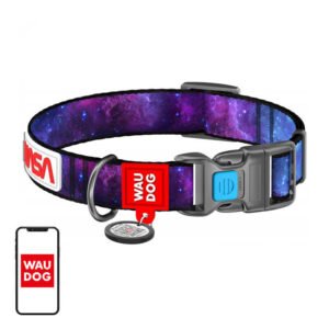 Waudog "NASA21" nylon dog collar with QR code