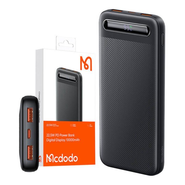 Maitinimo bankas Mcdodo MC-3881 Skaitmeninis ekranas 10000 mAh, 22,5 W, iki D (juodas) - Image 4