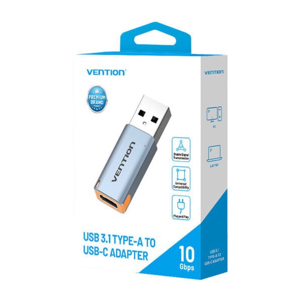 Vention USB adapteris CUAH0, USB-A 3.1 male į USB-C female (pilkas) - Image 3
