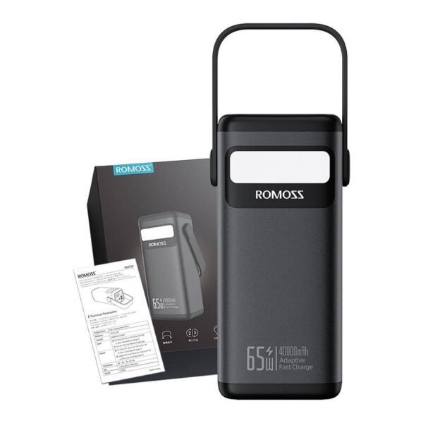 Išorinė baterija Romoss PMT40 40000mAh 65W (juoda) - Image 4