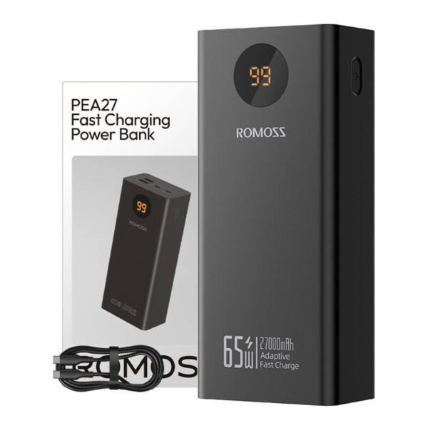 Išorinė baterija Romoss PEA27S Pro 27000mAh 65W (juoda) - Image 6