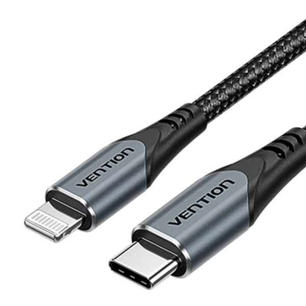 GaN Vention USB-C 20 W įkroviklis + USB-C-L 1 m kabelis (pilkas) - Image 5