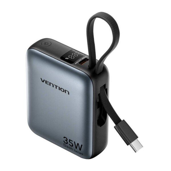 Powerbank Vention FHEH0 10000mAh 35W (pilkas) - Image 2