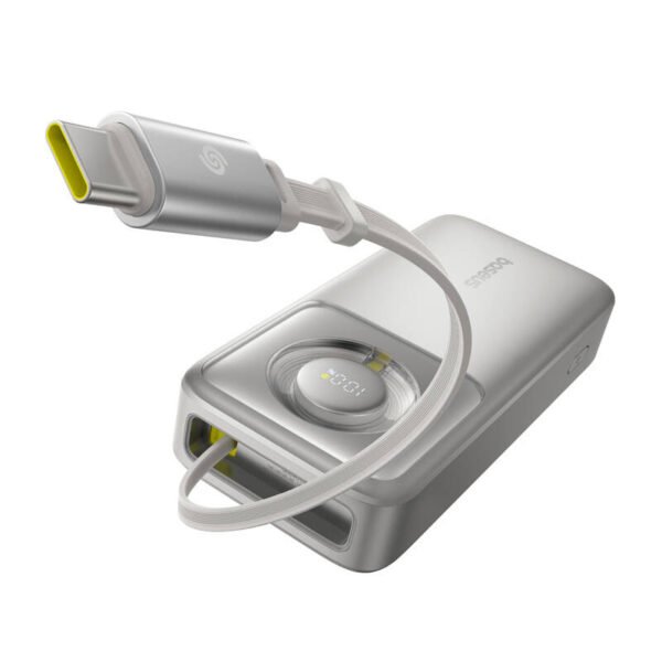 Powerbank Baseus OS Free2Pull 20000mAh 65W + laidas (pilkas) - Image 2