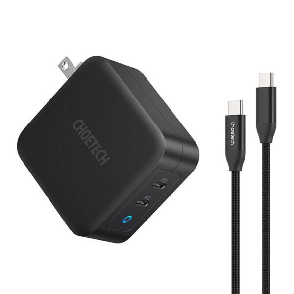 Choetech PD6008 2xUSB-C PD 100W GaN tinklo įkroviklis - Image 2