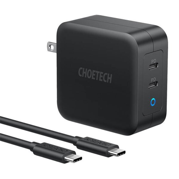 Choetech PD6008 2xUSB-C PD 100W GaN tinklo įkroviklis - Image 5