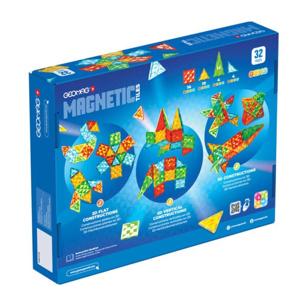 Geomag Gems raketa – 32 magnetinės kaladėlės - Image 2