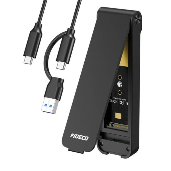 M.2 NVMe 10Gbps SSD korpusas FIDECO M210CP juodas (USB-C/USB 3.2) - Image 2