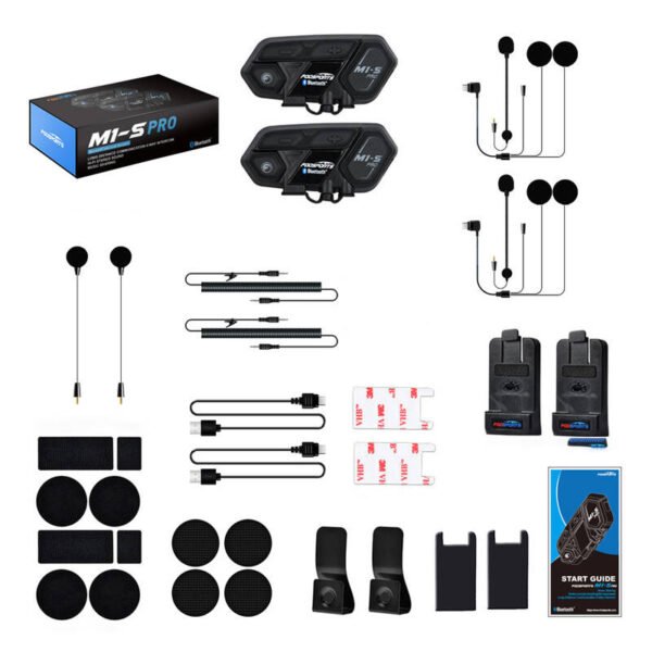 Fodsports M1-S Pro motociklinis domofonas su dviem pakuotėmis (juodas) - Image 3