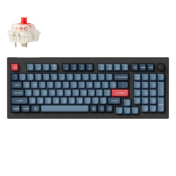Keychron V5 Max QMK/VIA RGB valdiklis, raudonas jungiklis, belaidė mechaninė klaviatūra (juoda) - Image 2
