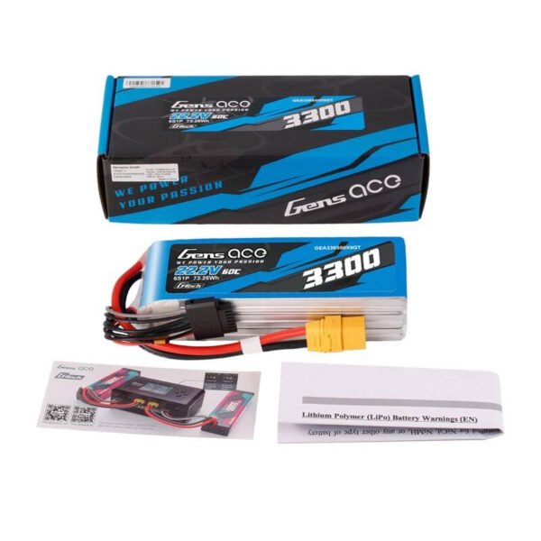 Akumuliatorius Lipo Gens Ace G-Tech 3300mAh 22.2V 60C 6S1P XT90 - Image 5