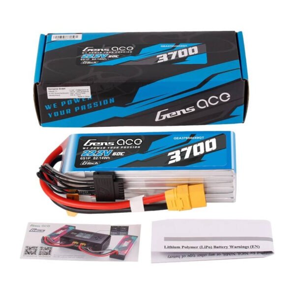 Akumuliatorius Lipo Gens Ace G-Tech 3700mAh 22.2V 60C 6S1P XT90 - Image 5