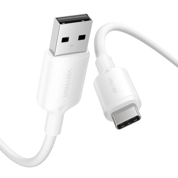USB 2.0 A į USB-C 3A kabelis Vention CTQWF 1M (baltas) - Image 2