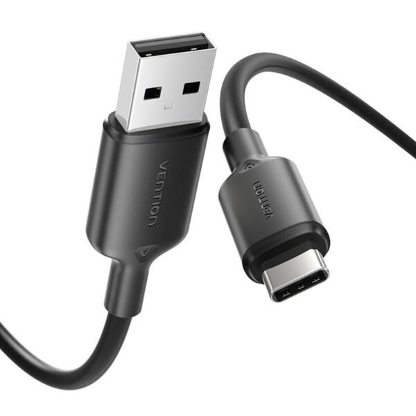 USB 2.0 A į USB-C 3A kabelis Vention CTQBH 2M (juodas) - Image 2