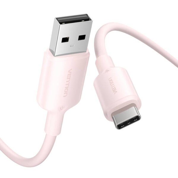 USB 2.0 A į USB-C 3A kabelis Vention CTQPH 2M (rožinis) - Image 2