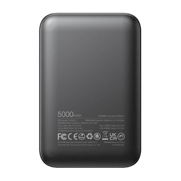 Joyroom Powerbank JR-PBF13; 2.4A LED, 5000mAh (juoda) - Image 3
