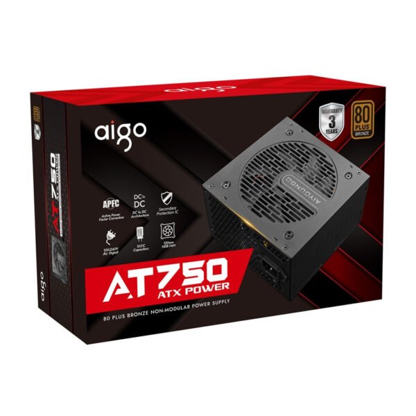 Aigo AT750 kompiuterio maitinimo šaltinis (juodas) - Image 9