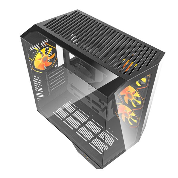 Darkflash DY470 kompiuterio korpusas (juodas) + 4 ventiliatoriai + GPU laikiklis - Image 4