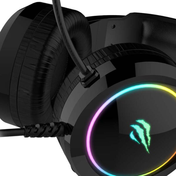Žaidimų ausinės Havit GAMENOTE H2232D RGB USB+3.5mm - Image 4