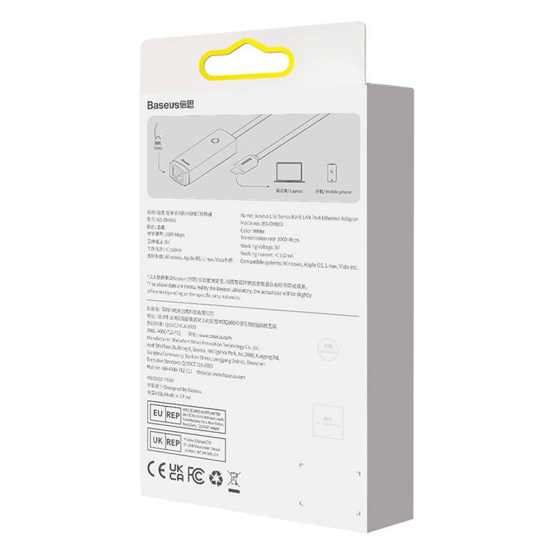 Tinklo adapteris Baseus Lite Series USB-C į RJ45 (baltas) - Image 9