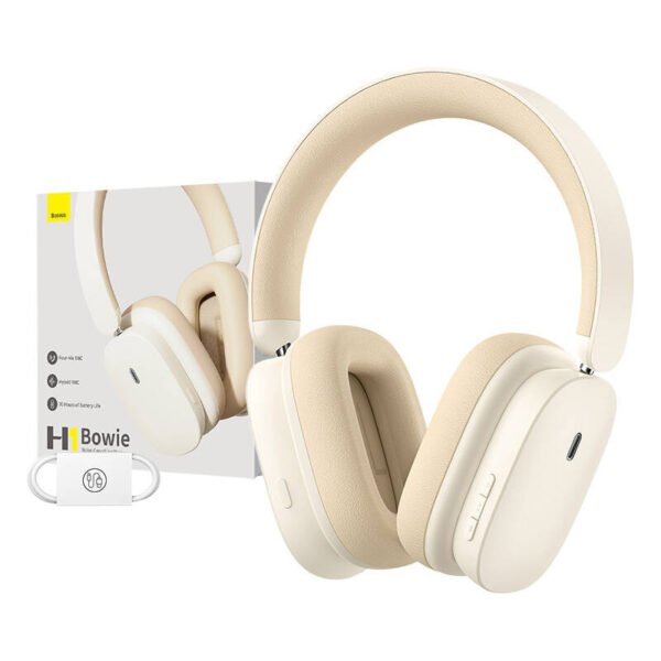 Belaidės ausinės Baseus Bowie H1 Bluetooth 5.2, ANC (baltos) - Image 11