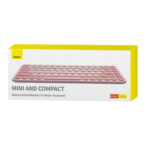 Belaidė klaviatūra Baseus K01A Tri-Mode Baby Pink - Image 9